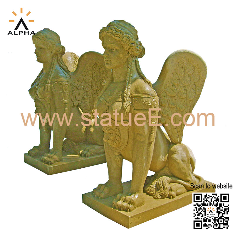 Marble sphinx statue